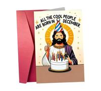 Generico Cartolina di Compleanno di Gesù - Biglietto Di Scherzo Divertentissimo Con Busta | Per Uomini E Donne Biglietto Di Compleanno Religioso - Per Adulti, Amanti, Amici, Mamma, Papà, Collega