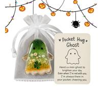Generico Cartoline di abbracci di Halloween - Acrilico | Biglietto di abbraccio fantasma tascabile con supporto emotivo | Carte motivazionali natalizie con, corvo e dio della morte | Ricordo ispira