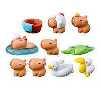 Generico Cartoon Animal Figures - Miniature Capybara Figurines | 10pcs Resin Capybara Park Mini Figures Set, Cute Capybaras Photography Props, Mini Statues For Kids, Adults & Capybaras Lovers
