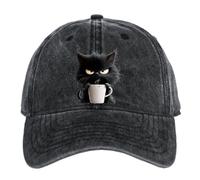 Generico Cartoon Baseball Caps for Adult Kids, Breathable Vintage Washed Cloth Hat, Adjustable Cats Printed Baseball Hat for Hiking Running Camping Travelling