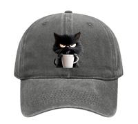 Generico Cartoon Baseball Caps for Adult Kids, Breathable Vintage Washed Cloth Hat, Adjustable Cats Printed Baseball Hat for Hiking Running Camping Travelling