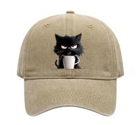 Generico Cartoon Baseball Caps for Adult Kids, Breathable Vintage Washed Cloth Hat, Adjustable Cats Printed Baseball Hat for Hiking Running Camping Travelling