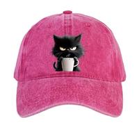 Generico Cartoon Baseball Caps for Adult Kids, Breathable Vintage Washed Cloth Hat, Adjustable Cats Printed Baseball Hat for Hiking Running Camping Travelling