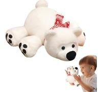 Generico Cartoon Bear Plush Toy - Soft Stuffed Doll, Animal Throw Pillow | Compact with Cozy Texture and Scarf Detail, Cute for Daily Hugging, Desk Decoration, Bedroom Setup, Gifting Purpose