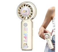 Generico Cartoon Cute Transparent Handheld Fan - Three Speed Settings USB Rechargeable Built-In Battery | Adorable Mini Fan Gift For Students | HandheldFan For Beach Vacation Travel And Home