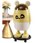 Generico Cartoon Kitchen Trash Can, 24.6 Inch Waste Basket with Wheels, Tall Bin with Lid Build, Funny Decorative Trash Can, Sanitation Tool with Whimsical Style, Decor for Home and Dorm