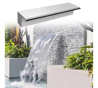 Generico Cascata a Incasso Nera da 30 cm - Fontana a Parete a Caduta Libera per paesaggistica, Piscine Fuori Terra, Cortili e Giardini, Rilassante Flusso d'Acqua, Decorazione con Cascata per Esterni