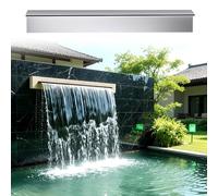 Generico Cascata con Fontana a Cascata. Kit Cascata con Cascata per laghetto da Esterno e Interno - Elemento d'Acqua Argentato da 72 Pollici per paesaggistica, Decorazione del Giardino, Oasi nel cort