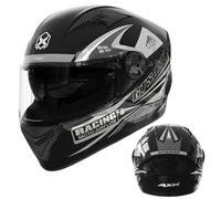 Generico Casco Integrale da Moto con Doppia Visiera - Copricapo Unisex per Moto da Strada con Doppia Lente, Regolabile, per Scooter, Ciclomotori, Mountain Bike, per Adulti, per Tutte Le Stagioni