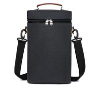 Genérico Case Da Viaggio Di Vino A Prova Di Perdita: Bottiglia Bag Carrier, Isolato 2 Bottiglie Di Frigorifero Bottiglia | Porta Vini Doppio Portatile per Picnics, Eventi In Air, nero, Consulte la