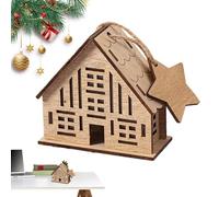 Generico Case del Villaggio di Natale, Casa di Legno illuminata di Natale | Edificio da Collezione Decorazione per la casa per Feste Invernali per Le Vacanze Finestra di scaffali di Appartamenti