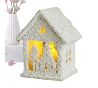 Generico Case del Villaggio di Natale | Legno Bianco con LED | Villaggio Natalizio con Figure Festive - per Camera da Soggiorno Ufficio Chiesa Festa Inverno