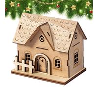 Generico Case di Natale - Casa in Legno Leggera a LED Natalizia - Edificio da Collezione Desktop per la vetrina Appartamento Storefront Winter