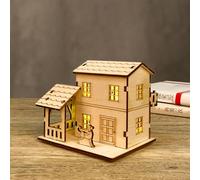 Generico Case Di Natale Village - Wood + Components Electronic Light Up Mini Holiday Village Set | Decorazioni Da Tavolo A Natale A Led, Ornamenti Festivi Invernali Per L'arredamento Della Casa
