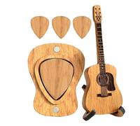 Generico Case di pick di chitarra - scatola da pick di chitarra con supporti, scatola per pick di chitarra in legno con supporti, piccole scelte di chitarra con 3 scelte di chitarra