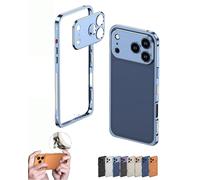 Generico Case Ultra-Thin Metal Frame Heat Dissipation Cases with Lens Protector, Detachable Metal Lens Cover for iPhone 17/16/15/14 (Blue,17promax)