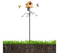 Generico Casetta per da Esterno - Kit in Acciaio Regolabile da 76 Pollici, Base di Supporto Profonda A 5 Poli, Supporto Universale Durevole per Mangiatoie per Nidi per Protezione Scoiattoli Dis