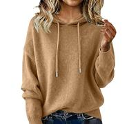 Generico Cashmere Sweaters for Women Long Sleeve Knits Hoodie Cozy Lightweight Pullover Merino Wool Fall 2026 Winter Tops (Khaki,M)