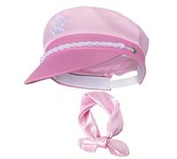 Generico Casquette de Capitaine Femme - Chapeau Élégant pour Déguisement Nautique, Fête à Thème ou Cosplay - Accessoire dee Commandant avec Visière et Insigne Doré