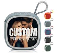 Generico Cassa Bluetooth Portatile Personalizzata con Foto e Logo, Mini Altoparlante Wireless, Diffusore Sonoro Potente con Bassi (Grigio)