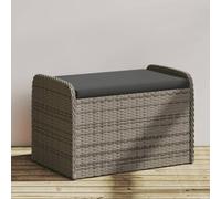 Generico Cassapanca con Cuscino Grigia 80x51x52 cm in Polyrattan,Mobili da Giardino,Mobili e sedie da Giardino,Panchine da giardino-365731