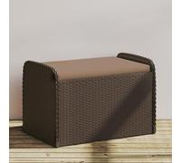 Generico Cassapanca con Cuscino Marrone 80x51x52 cm in Polyrattan,Mobili da Giardino,Mobili e sedie da Giardino,Panchine da giardino-365732