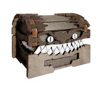 Generico Cassapanca per dadi, scatola per dadi in legno - Custodia per dadi - Squisito contenitore porta dadi artigianale in legno, ampio spazio per uso domestico, appassionati di giochi da tavolo