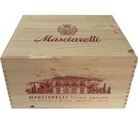 Generico Cassetta in Legno di Pino Masciarelli, Cassa Vuota per 6 Bottiglie da 0,75L, 33,5 x 31 x 22 cm