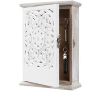 Generico Cassetta Portachiavi - Design Vintage In Legno Intagliato, Organizer Portachiavi A 6 Ganci, Cassetta Con Montaggio A Parete, Organizer Rustico Per Ingresso | Per L'ingresso 'ufficio Do