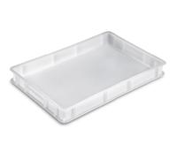 Generico Cassetta Service Piena Sovrapponibile Bianca Portaimpasto per Pane e Pizza Professionale DIM. CM. 60 x 40 (DIM. CM. 60 x 40 x 7h)