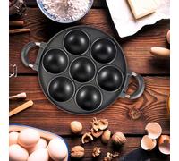 Generico Cast Iron Pan - 7-Cup Nonstick Baking Tray, Round Muffin Cake Pan | Pancake Whoopie Pie Cookie Mold For Home Kitchen Party Breakfast Brunch Dessert Baking Use