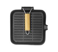 Generico Cast Iron Skillet - 38x24cm Non-Stick Frying Pan With Foldable Handle, Portable Camping Griddle For Outdoor Grill Stove Oven | Heavy Duty 1800g Cookware For Baking Campfire Kitchen Versatile