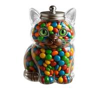 Generico Cat -Amasped Candy Jar -Snack Storage Jar a forma di pet, contenitore con coperchio, contenitore di snack a erogare creativo per gli amanti degli animali domestici
