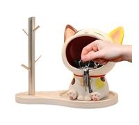 Generico Cat Candy Dish | Resin Cat Statue For Good Luck | Ceramic Trinket Dish Tray For Rings & Necklaces Bracelets Storage | Entryway Table Home Living Room Bedroom Cabinet Trinket Candy