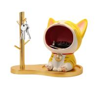 Generico Cat Candy Dish | Resin Cat Statue For Good Luck | Ceramic Trinket Dish Tray For Rings & Necklaces Bracelets Storage | Entryway Table Home Living Room Bedroom Cabinet Trinket Candy