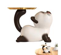 Generico Cat Candy Dish - Resin Decorative Bowl | Desk Ornament Tray - Elegant sculpture holds candy or small items for living room bedroom entryway or cabinet home decor accent