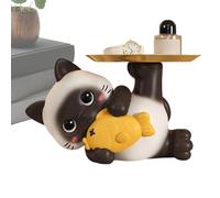 Generico Cat Candy Dish - Resin Decorative Bowl | Desk Ornament Tray - Elegant sculpture holds candy or small items for living room bedroom entryway or cabinet home decor accent