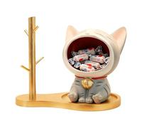 Generico Cat Candy Dish | Statuetta Gatto Portafortuna Decorazione - Vaso Decorativo Per Chiavi E Oggettini | Porta Dolci per Ingresso Soggiorno Camera da Credenza Mensola