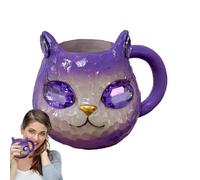 Genérico Cat Coffee Mug - Cat Mug | Crystal Cats Face Coffee Mugs | Crystal Côffee Mugs Tea Cup | Cute Animal Drinking Bottle Home Decor for Hot Cold Birthday