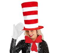Generico Cat Costume Hat Set - Oversized Bowtie with | Mad Fancy Dress Fuzzy Ears Headpiece Giant Bow Tie for Halloween, Cosplay, Themed Parties, and Funny Animal Role Play