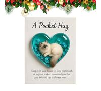 Generico Cat Decor - 6.4x5.1cm Resin Tabletop Ornament With Inspirational Card | Cute Small Cat Figurine Keepsake For Home, Office, Bookshelf, And Gift Decoration For Pet Lovers