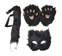 Genérico Cat Face Cover - Faux Wolf Cosplay Masque Halloween Fun, accessorio unico per costumi | Feste di metà faccia, eventi di cosplay di laurea, riunioni a tema, celebrazioni festive