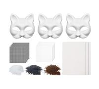 Generico Cat Face Cover Kit, Halloween Animal Set with Felt Sheets, Cosplay Accessories, Dress Up Costumes for Women Men Kids Pet Lovers Adults Christmas Party Events, Breathable Mesh Visibility