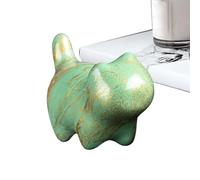 Generico Cat Figurines Set, Wooden Carved Statue, Cute Small Artwork, Floating Painted Finish, Ideal for Bookcase Decor, Shelf Display, Bedside Charm, Great for Collector Tables and Dining Spaces