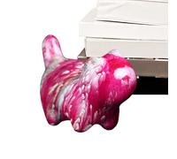 Generico Cat Figurines Set, Wooden Carved Statue, Cute Small Artwork, Floating Painted Finish, Ideal for Bookcase Decor, Shelf Display, Bedside Charm, Great for Collector Tables and Dining Spaces