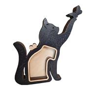 Generico Cat Hair Keepsake | Wooden Cat Shaped Dog Ashes Storage Box | Decorative Holder for Teeth Nails Bone Puppy Kitten Doggy Animal Lovers Birthday Friends Living Room Desk