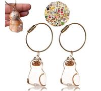 Generico Cat Hair Keychain with 100PCS Cat Stickers - Meaningful CatHair Holder Keychain, CatHair Storage Bottle, Keychainfor CollectingCat and Dog Hair (Siamese Cat)