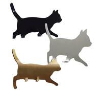 Generico Cat Hooks - 0.2 Inch Walking Cat Wall Hook for Hanging Clothes and Accessories, Adhesive Mount with No-Punch Function, Key Holder for Door, Living Room, Kitchen, Shower, Bathroom, Cute Black