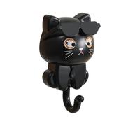 Generico Cat Hooks - Kitten Coat Hooks | Utility Adhesive Wall with Sunglasses, Decorative Cute Pet Key Holder, Durable Organizer for Backpacks, Coats, Bags Home Entryway
