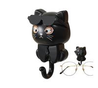 Generico Cat Key Holder - 4.5x8.5cm Kitten Coat Hooks, Cute Cat Key Hook With Sunglasses Adhesive Coats Hooks Keys Holder For Wall Decorative For Coat Bags, Tote Outdoor